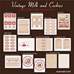 Vintage Milk and Cookies Birthday Party Printables Collection - Red